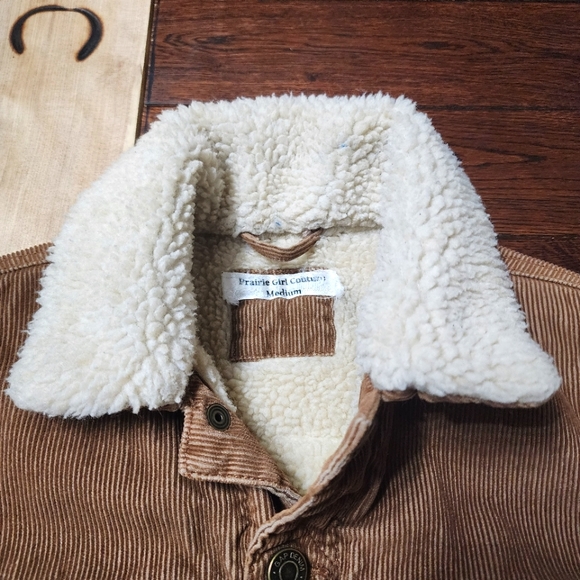 Cozy Sherpa Lined Corduroy Jacket - Girls sz 12 - Picture 2 of 9